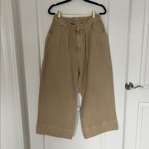 NWT Free People Sweet Talk Wide Leg Chino Pant in Croissant- 6